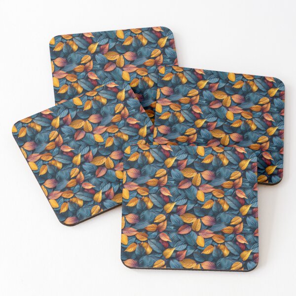 Item preview, Deep Navy and Forest Teal Moody Leaf Pattern designed and sold by NTGUILTY.