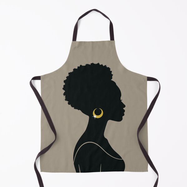 Artikelvorschau, Elegante Afro-Silhouette mit goldenem Ohrring entworfen und verkauft von MammothArt.