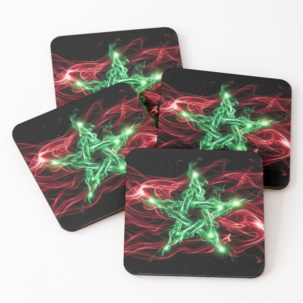 Item preview, Morocco Flag Abstract Energy Smoke Art designed and sold by FUIRY .