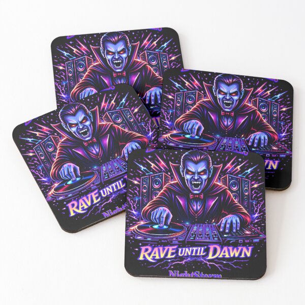 Item preview, Old School Rave Until Dawn – Vampire DJ Neon Night designed and sold by leyfinder.