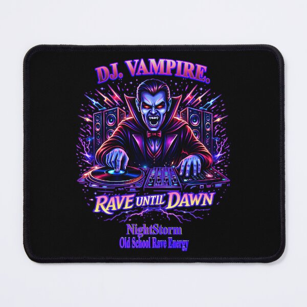 Item preview, Old School Rave Until Dawn – Vampire DJ Neon Night designed and sold by leyfinder.