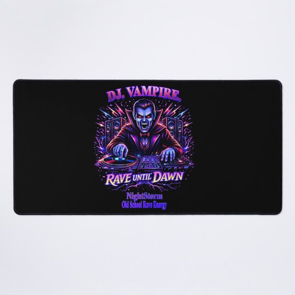 Item preview, Old School Rave Until Dawn – Vampire DJ Neon Night designed and sold by leyfinder.