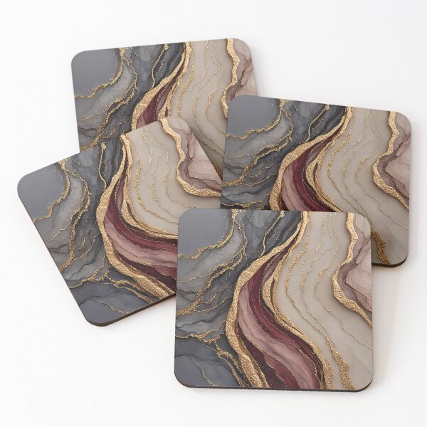 Item preview, Beautiful Crimson and Slate Fluid Gemstone with Gold designed and sold by Nine Lives Studio.