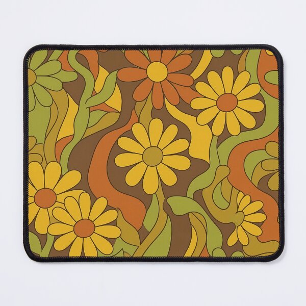 Item preview, Retro 70s Floral Psychedelic Seamless Pattern designed and sold by InkedHorizon.