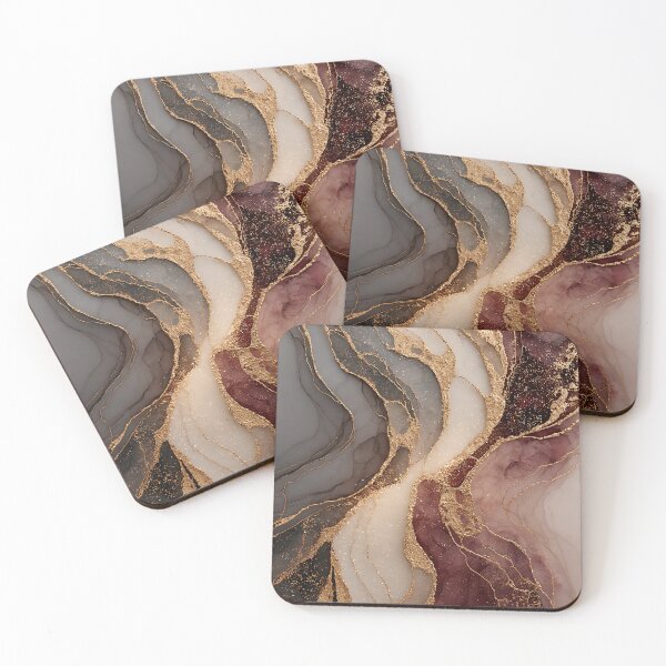 Item preview, Dreamy Burgundy and Slate Fluid Gemstone with Gold designed and sold by Nine Lives Studio.