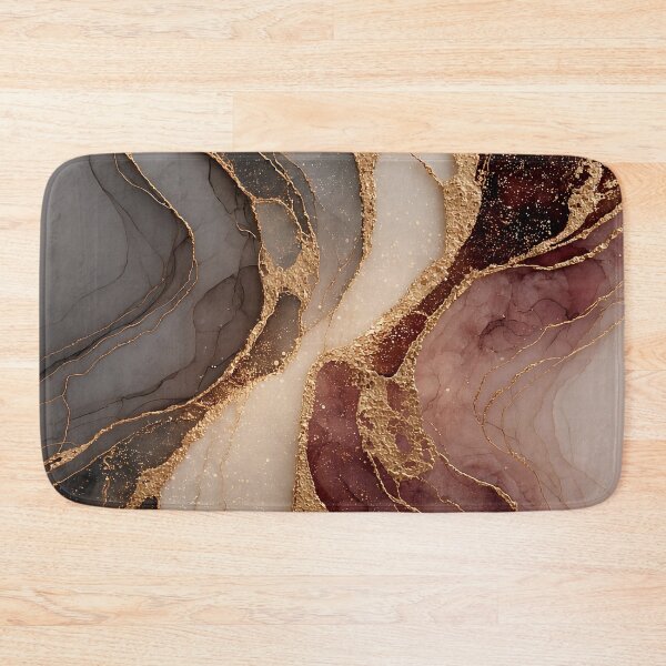 Item preview, Dreamy Burgundy and Slate Fluid Gemstone with Gold designed and sold by Nine Lives Studio.
