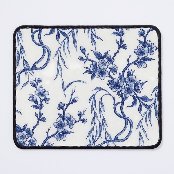 Item preview, Vintage Blue and White Chinoiserie Cherry Blossom Pattern designed and sold by InkedHorizon.