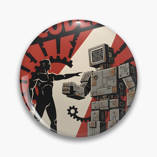 Item preview, AI Coder Retro Constructivist Robot Art for Software Engineers designed and sold by nullwizard.