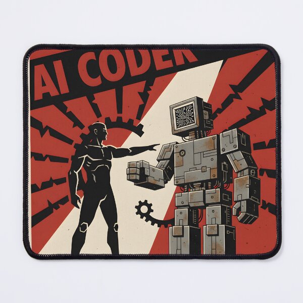 Item preview, AI Coder Retro Constructivist Robot Art for Software Engineers designed and sold by nullwizard.