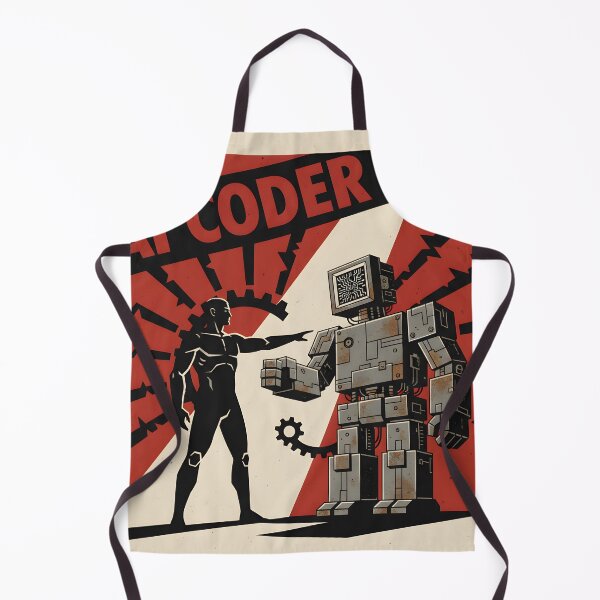 Item preview, AI Coder Retro Constructivist Robot Art for Software Engineers designed and sold by nullwizard.