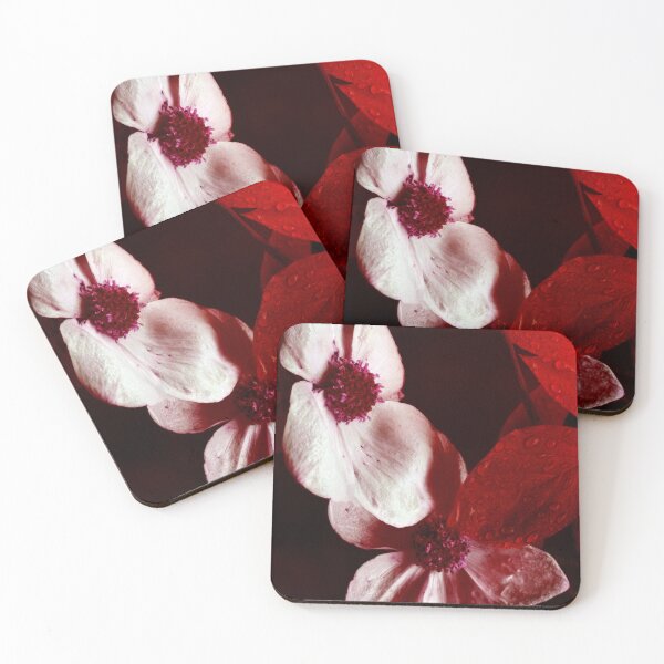 Item preview, Botanical Crimson Macro Vibrant Red Leaf and Floral Detail Art Modern Nature Photography designed and sold by NickDedidis.