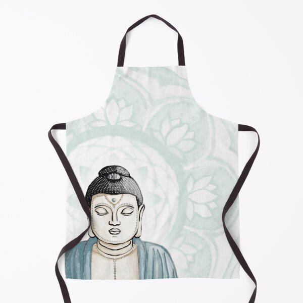 Item preview, Buddha Padma Watercolor - Fawn Coal Peacock - Mint Halo designed and sold by Irene Estelle.