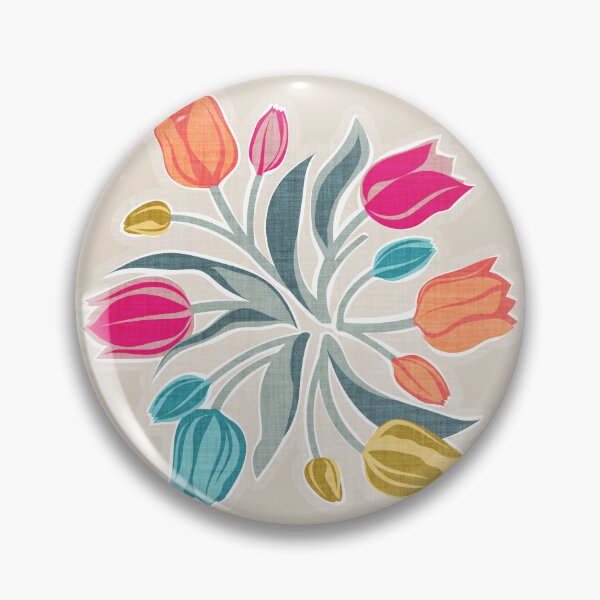 Item preview, Bloom-erang tulips - beige background bold colorful spring flowers designed and sold by SelmaCardoso.