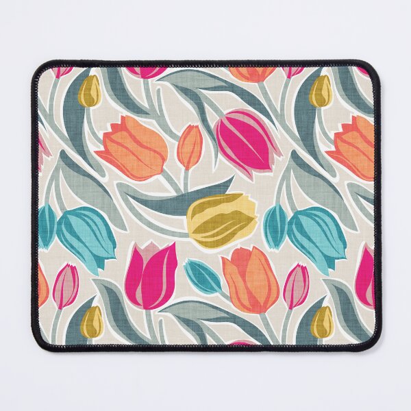 Item preview, Bloom-erang tulips - beige background bold colorful spring flowers designed and sold by SelmaCardoso.