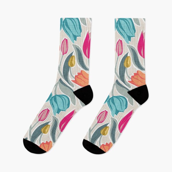 Item preview, Bloom-erang tulips - beige background bold colorful spring flowers designed and sold by SelmaCardoso.