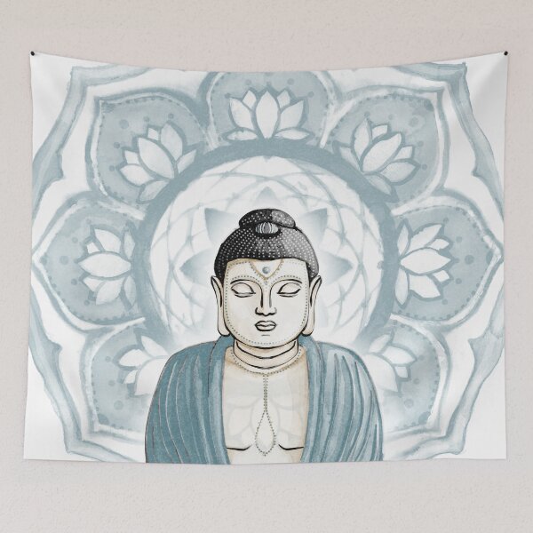 Item preview, Buddha Padma Watercolor - Fawn Coal Peacock - Peacock Halo designed and sold by Irene Estelle.