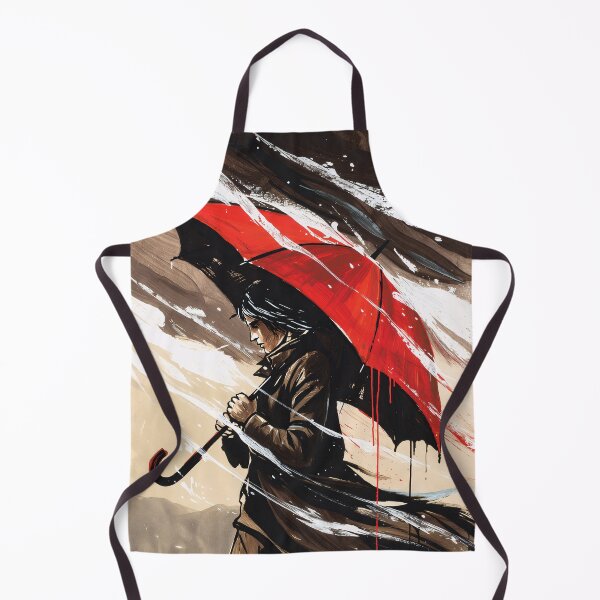 Item preview, Person Walking in Strong Wind Under Red Umbrella in Dramatic Stormy Scene designed and sold by LinaDesign Store.