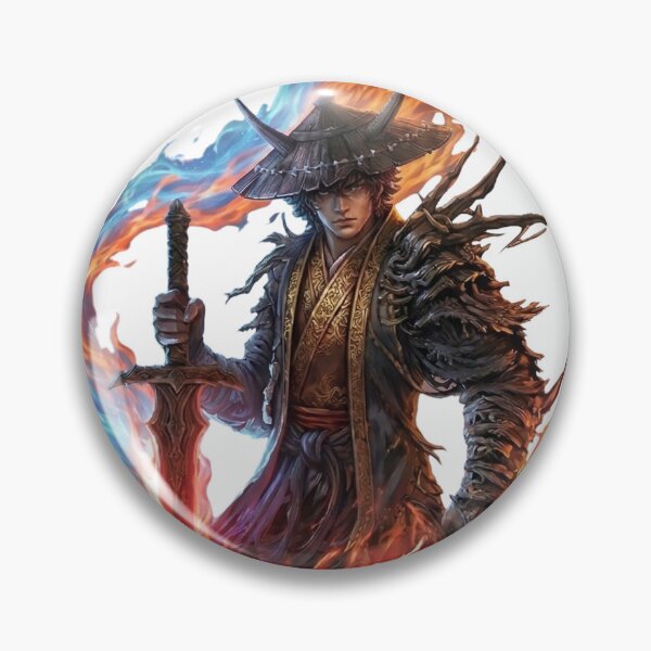 Item preview, Fire and Ice Phoenix Samurai – Elemental Warrior with Flaming Sword Fantasy Art designed and sold by Worthlesshun.