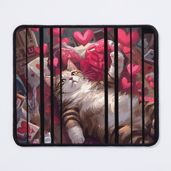 Item preview, a cat sitting surrounded by hearts 5 designed and sold by Neon G.