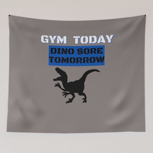 Item preview, Gym Today Dino Sore Tomorrow - Funny Dinosaur Gym Pun T-Shirt designed and sold by BearLoveDesign.
