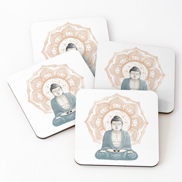 Item preview, Buddha Padma Watercolor - Fawn Coal Peacock - Rust Halo designed and sold by Irene Estelle.