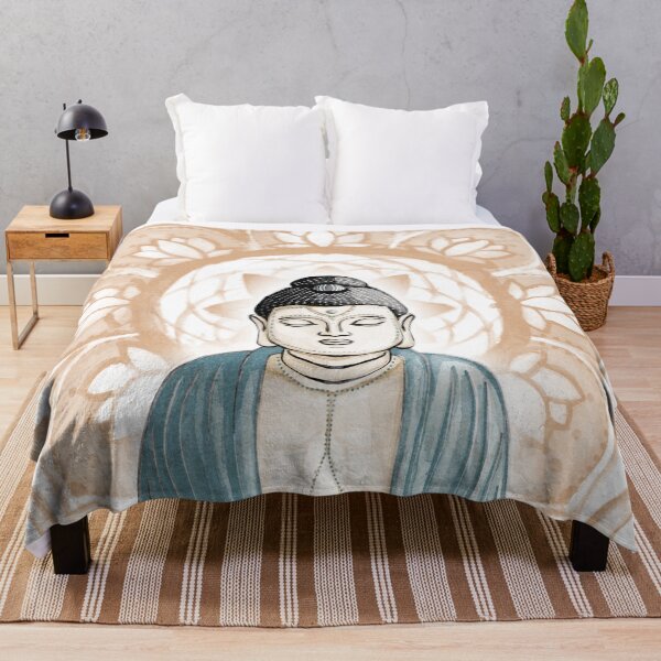 Item preview, Buddha Padma Watercolor - Fawn Coal Peacock - Rust Halo designed and sold by Irene Estelle.