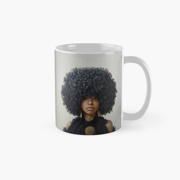 Item preview, Elegant Portrait of Woman with Voluminous Afro and Gold Medallion designed and sold by Shannon Hilson.