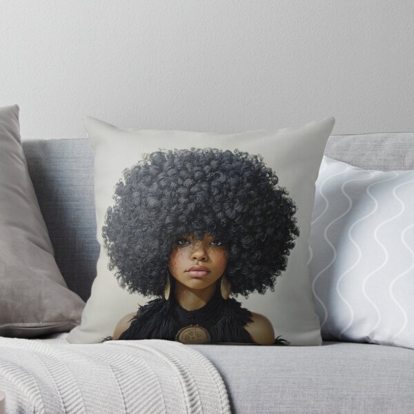 Item preview, Elegant Portrait of Woman with Voluminous Afro and Gold Medallion designed and sold by Shannon Hilson.