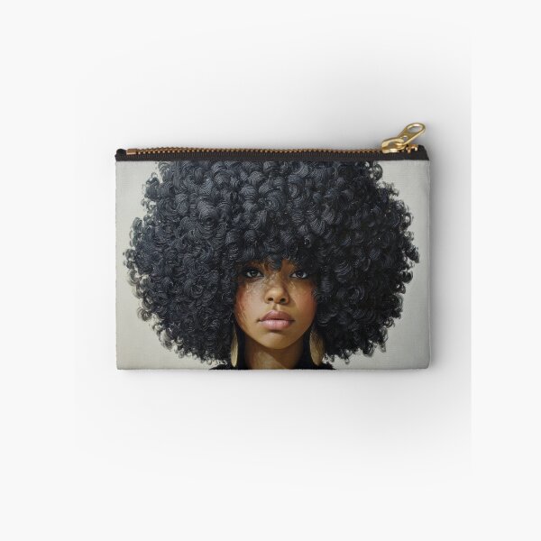 Item preview, Elegant Portrait of Woman with Voluminous Afro and Gold Medallion designed and sold by Shannon Hilson.
