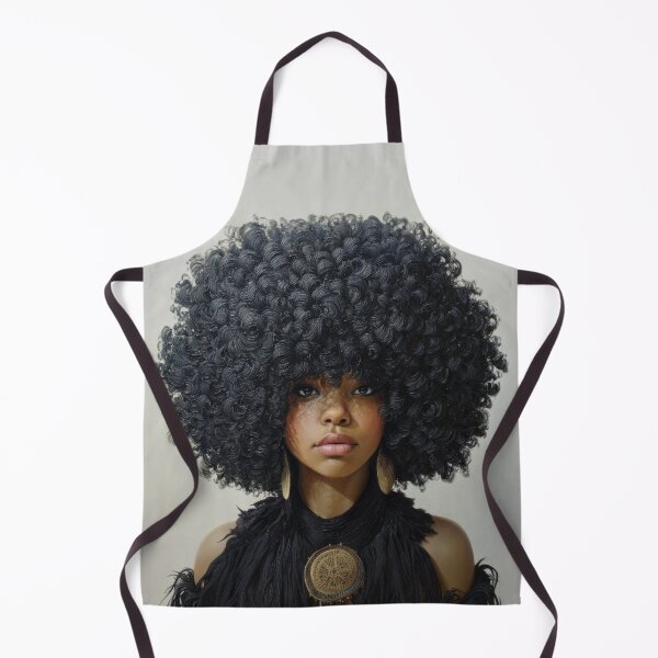 Item preview, Elegant Portrait of Woman with Voluminous Afro and Gold Medallion designed and sold by Shannon Hilson.