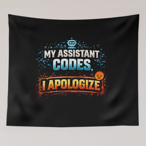 Item preview, My Assistant Codes, I Apologize Funny AI Developer Design designed and sold by FunnyDesignsArt.
