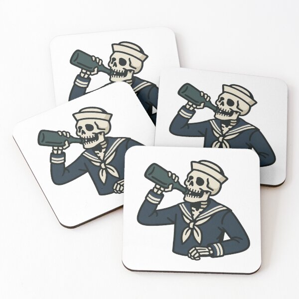 Item preview, Skeleton Sailor Drinking Sticker designed and sold by Warhead Collective.