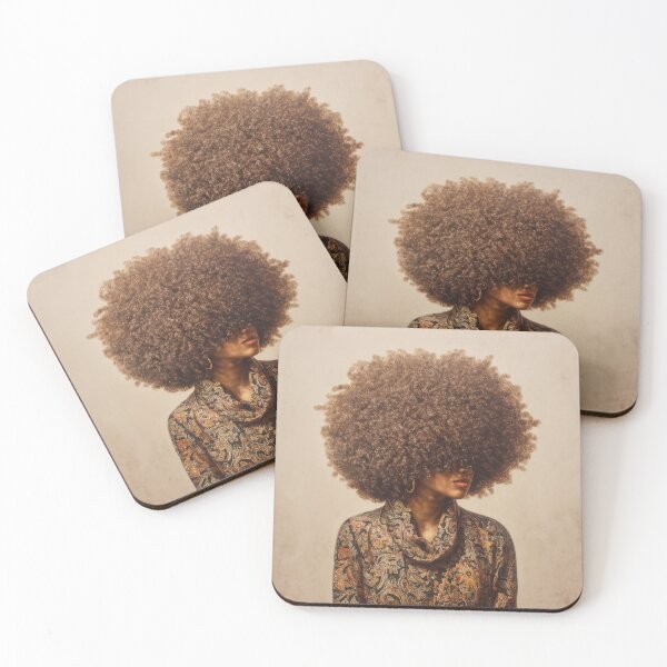 Item preview, Retro Fashion Portrait with Oversized Afro and Ornate Patterned Clothing designed and sold by Shannon Hilson.