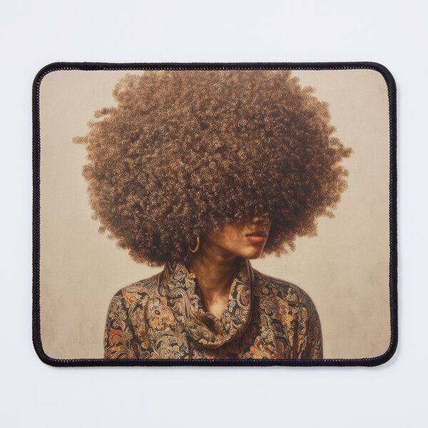 Item preview, Retro Fashion Portrait with Oversized Afro and Ornate Patterned Clothing designed and sold by Shannon Hilson.
