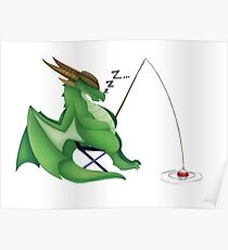 Fishing dragon Poster