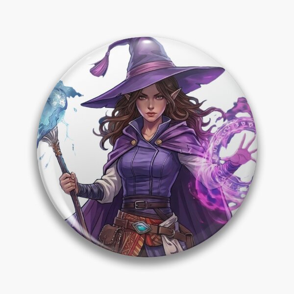 Item preview, Arcane Witch Mage – Fantasy Sorceress with Elemental Magic Staff designed and sold by Worthlesshun.