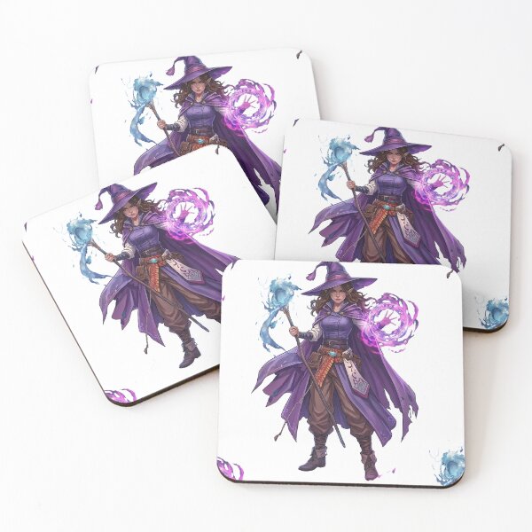 Item preview, Arcane Witch Mage – Fantasy Sorceress with Elemental Magic Staff designed and sold by Worthlesshun.