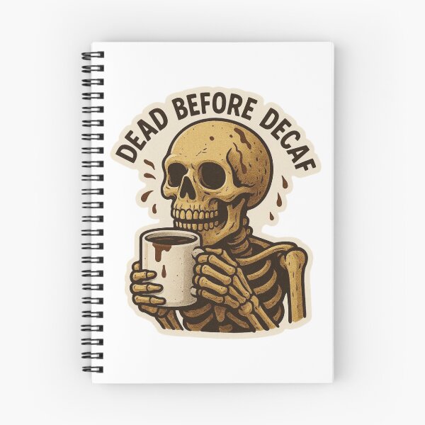 Item preview, Dead Before Decaf Skeleton coffee designed and sold by Warhead Collective.