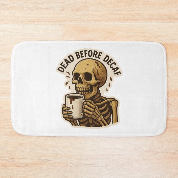 Item preview, Dead Before Decaf Skeleton coffee designed and sold by Warhead Collective.