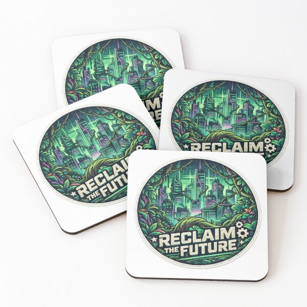 Item preview, Solarpunk City Reclaim The Future Nature Overgrown Retro Badge Sticker designed and sold by irfanshikh.