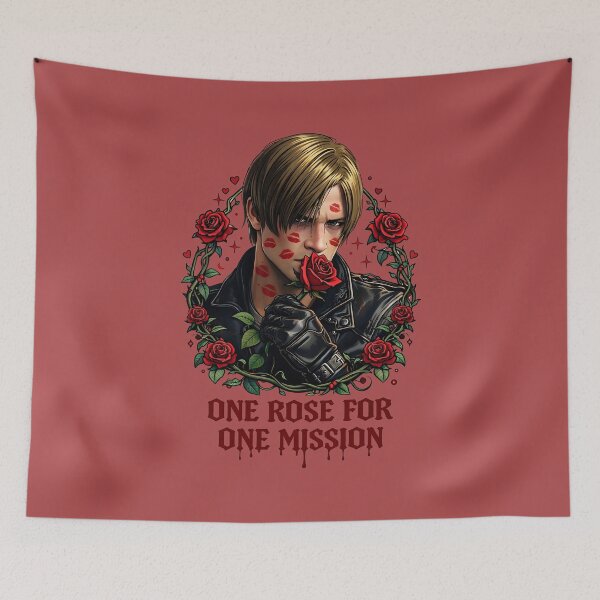 Item preview, Leon S Kennedy Resident Evil 4 Remake One Rose For One Mission Fan Art designed and sold by blastercreation.