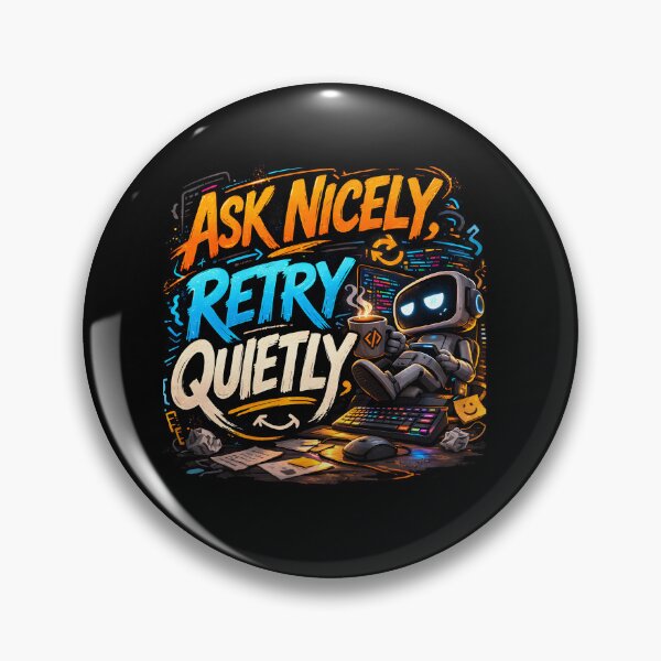 Item preview, Ask Nicely, Retry Quietly Funny Programmer Design designed and sold by FunnyDesignsArt.