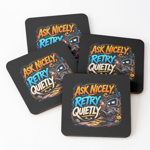 Item preview, Ask Nicely, Retry Quietly Funny Programmer Design designed and sold by FunnyDesignsArt.