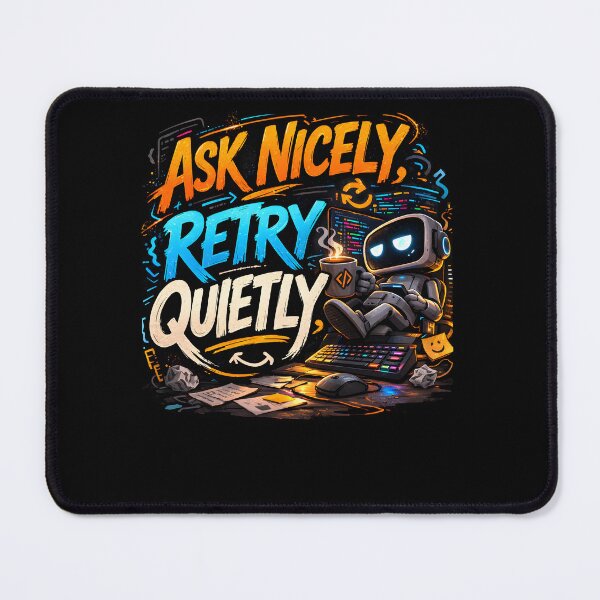 Item preview, Ask Nicely, Retry Quietly Funny Programmer Design designed and sold by FunnyDesignsArt.