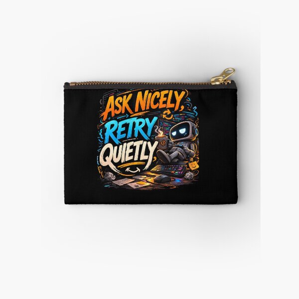 Item preview, Ask Nicely, Retry Quietly Funny Programmer Design designed and sold by FunnyDesignsArt.