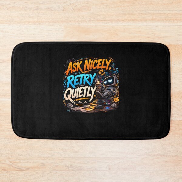 Item preview, Ask Nicely, Retry Quietly Funny Programmer Design designed and sold by FunnyDesignsArt.