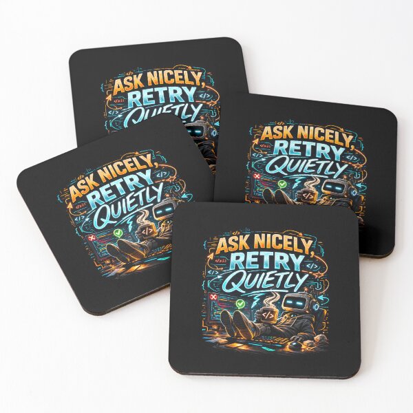 Item preview, Ask Nicely, Retry Quietly Funny Programmer Design designed and sold by FunnyDesignsArt.