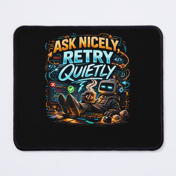 Item preview, Ask Nicely, Retry Quietly Funny Programmer Design designed and sold by FunnyDesignsArt.