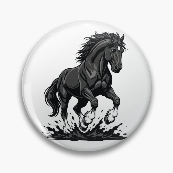 Item preview, Black Horse Galloping Wild Stallion Equestrian designed and sold by PixelStudioBe.