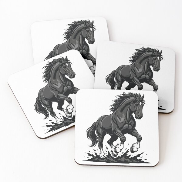 Item preview, Black Horse Galloping Wild Stallion Equestrian designed and sold by PixelStudioBe.